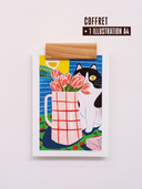 Grape Gift Box 14 cm + 1 A4 poster "Cat Flowers"