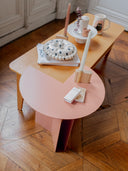 Table d'angle métallique colorée, fabrication française moderne