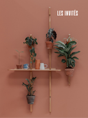 Décoration murale en bois de chêne pour pots de plantes