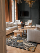 Meuble rond en bois de chêne massif pour salon moderne