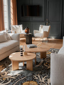 Table minimaliste ronde pour décoration d'intérieur